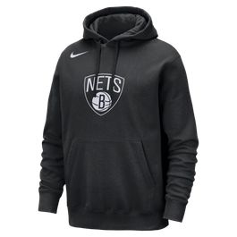 Brooklyn nets club nike nba-hoodie voor heren - zwart