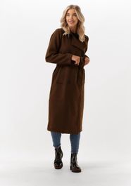 Bruine object mantel clara wool coat