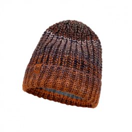 Buff - women's knitted & polar hat olya - muts maat one size, bruin