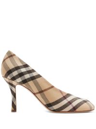 Burberry 85 mm check baby pumps - beige