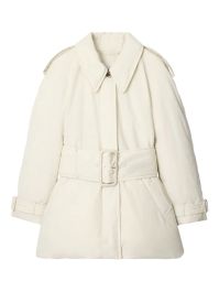 Burberry berryhill gewatteerde jas met ceintuur - wit