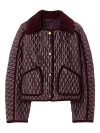 Burberry donsjack met ribfluwelen afwerking - rood
