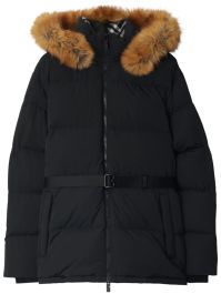 Burberry donsjas met b shield-applicatie - zwart
