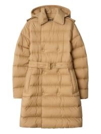 Burberry donsjas met dubbele rij knopen en ceintuur - beige