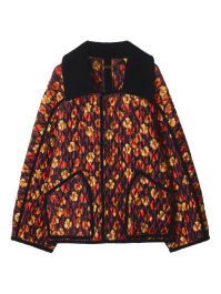 Burberry floriston gewatteerd jack met bladerprint - rood