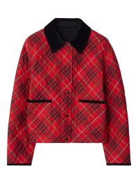 Burberry geruit gewatteerd jack - rood