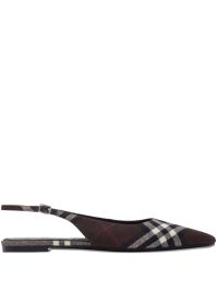 Burberry geruite slingback pumps - bruin