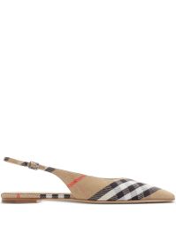 Burberry geruite slingbacks - bruin
