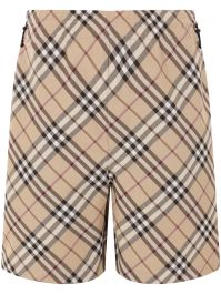 Burberry geruite twill shorts - bruin