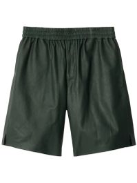 Burberry leren shorts met logo-reliëf - groen