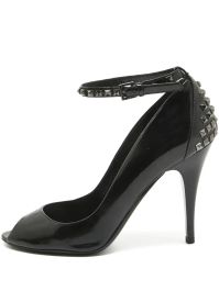 Burberry pre-owned 100 mm pumps met open neus en studs - zwart