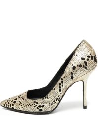 Burberry pre-owned 105 mm metallic stiletto pumps met print - goud