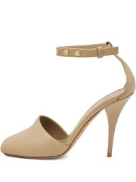 Burberry pre-owned 110 mm leren pumps met enkelbandje - beige