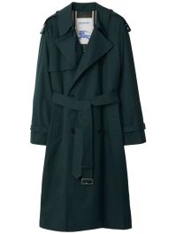 Burberry trenchcoat met dubbele rij knopen - groen