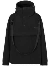 Burberry windjack met logoprint - zwart