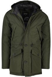Butcher of blue winterjas sorona aura groen capuchon
