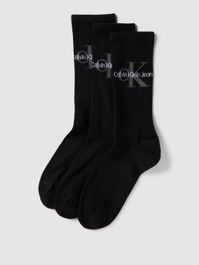 Calvin klein jeans sokken met logo - set van 3 zwart