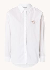 Calvin klein relaxed fit blouse met logoborduring