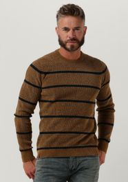 Camel cast iron trui r-neck regular fit chenille cotton plated
