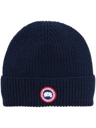 Canada goose ribgebreide muts - blauw