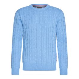 Cappuccino italia cable pullover sky