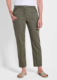 Cargobroek sara met biesjes - kaki - gr. 50 van goldner fashion