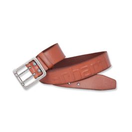 Carhartt - leren riem voor heren met carhartt-logo bruin - w42