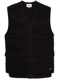 Carhartt wip bodywarmer met logopatch - zwart