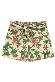 Cars jeans kiki flower short ecru maat: 36 | korte broeken outlet | dames | bruin