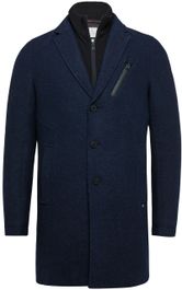 Cast iron wollen coat navy - Blauw