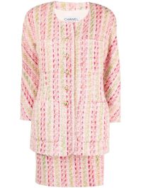 Chanel pre-owned 1980s tweed mantelpak - roze