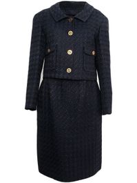 Chanel pre-owned 1986-1990 pre-owned tweed mantelpakje - blauw