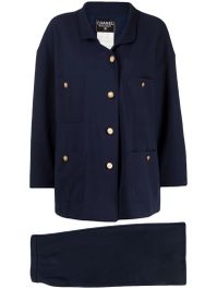 Chanel pre-owned 1990s tweedelig mantelpakje - blauw