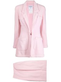 Chanel pre-owned 1994 mantelpakje met franje afwerking - roze
