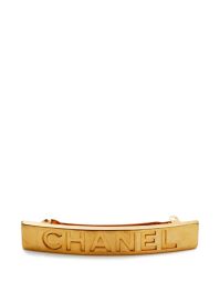 Gouden Chanel pre-owned 1997 haarclip met logo - goud