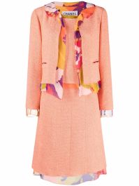 Chanel pre-owned 2000s driedelig mantelpak - oranje