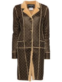 Chanel pre-owned 2004 leren jas - bruin