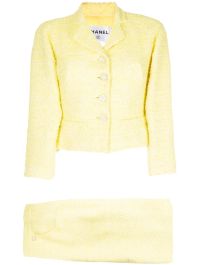 Chanel pre-owned 2010 pre-owned tweed mantelpak - yellow