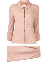 Chanel pre-owned bouclé mantelpak - bruin