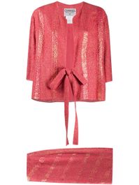 Chanel pre-owned geweven mantelpak - roze