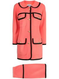 Chanel pre-owned mantelpak met cc knopen - rood