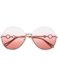 Chloé eyewear sofya zonnebril met rond montuur - bruin