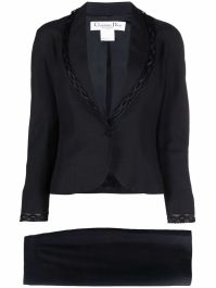 Christian dior 1990s pre-owned mantelpak met enkele rij knopen - zwart