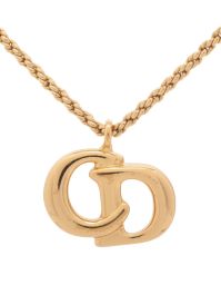 Christian dior pre-owned 1970-1980s halsketting met logo - goud