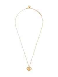 Christian dior pre-owned 1970-1990 halsketting met logo-hart - goud