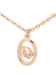 Christian dior pre-owned 1980-1990 halsketting met logohanger - goud
