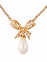 Christian dior pre-owned 1980s pre-owned halsketting verfraaid met kristallen - goud