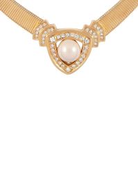 Christian dior pre-owned 1980s pre-owned halsketting verfraaid met parel - goud