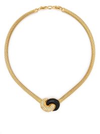 Christian dior pre-owned 1990 halsketting met stras - goud
