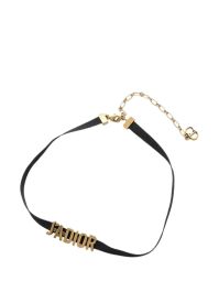 Christian dior pre-owned 2000-2025 nylon grosgrain jadior choker met strik - zwart